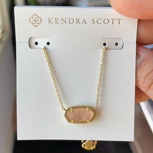 Kendra Scott Elisa Necklace - Gold Rose Quartz